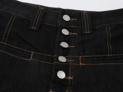 DAXUEN High-waisted wide-leg denim pants