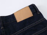 DAXUEN Dark indigo wide-leg jeans with contrasting stitching