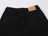 DAXUEN Wide-leg black denim jeans