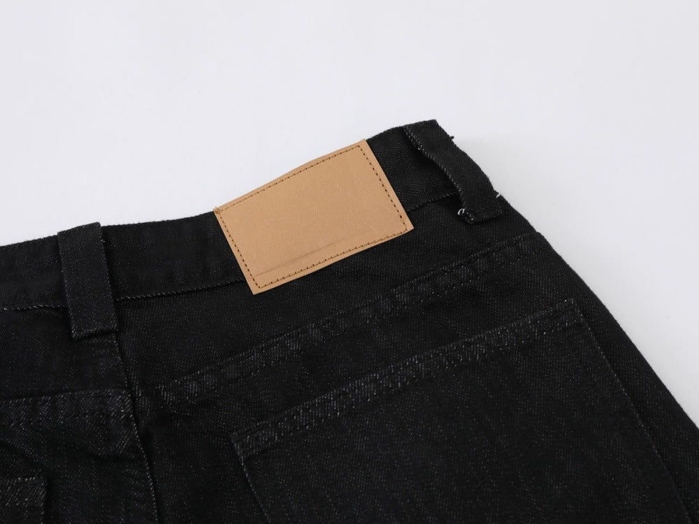 DAXUEN Wide-leg black denim jeans