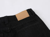 DAXUEN Wide-leg black denim jeans
