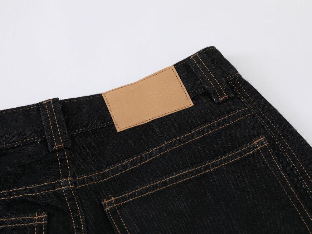 DAXUEN High-waisted wide-leg denim pants