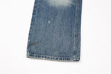 DAXUEN Men's wide-leg denim jeans with floral embroidery