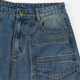 DAXUEN Baggy denim jeans with wide-leg silhouette and raw edge details