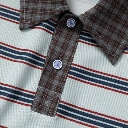 DAXUEN Retro striped short-sleeved polo shirt