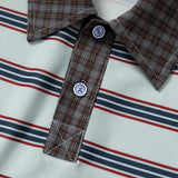 DAXUEN Retro striped short-sleeved polo shirt