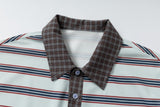 DAXUEN Retro striped short-sleeved polo shirt