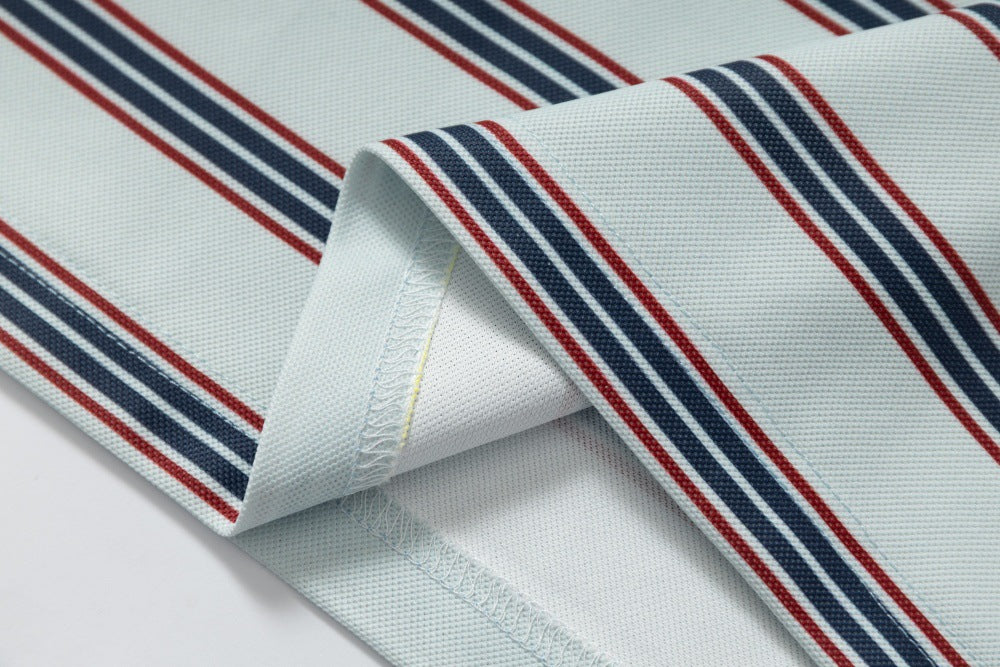 DAXUEN Retro striped short-sleeved polo shirt