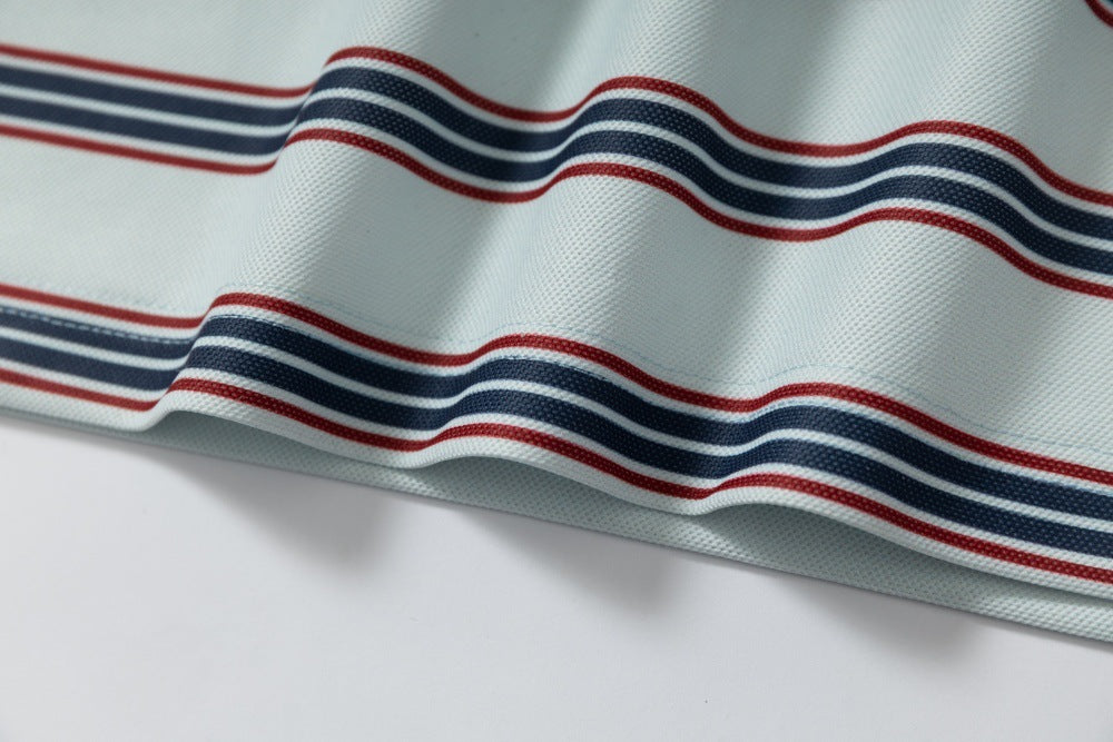 DAXUEN Retro striped short-sleeved polo shirt