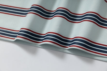 DAXUEN Retro striped short-sleeved polo shirt