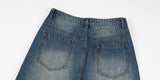 DAXUEN Baggy denim jeans with wide-leg silhouette and raw edge details