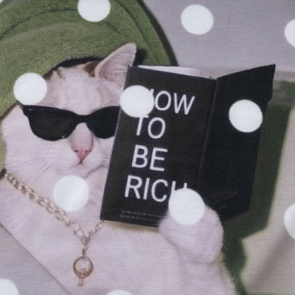 DAXUEN Oversized short-sleeved T-shirt with cat graphic
