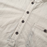 DAXUEN Men's short sleeve shirt with stand-up collar