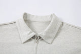 DAXUEN Light grey oversized polo shirt with red embroidery