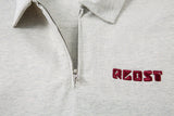 DAXUEN Light grey oversized polo shirt with red embroidery