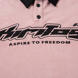 DAXUEN Oversized polo shirt with graphic and embroidery