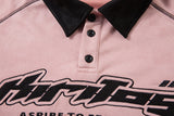 DAXUEN Oversized polo shirt with graphic and embroidery