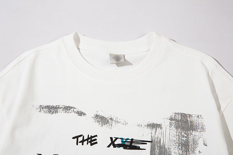 DAXUEN Oversized short-sleeved crew neck t-shirt with graphic design