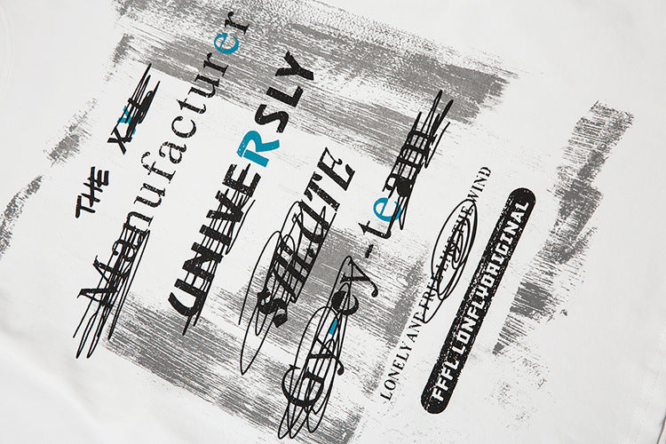 DAXUEN Oversized short-sleeved crew neck t-shirt with graphic design