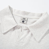 DAXUEN Short-sleeved polo shirt in light grey melange and black