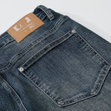DAXUEN Flared blue denim jeans with distressed finish