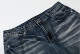 DAXUEN Flared blue denim jeans with distressed finish