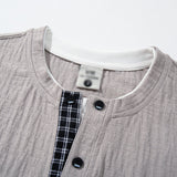 DAXUEN Layered oversized short-sleeve T-shirt with plaid detail