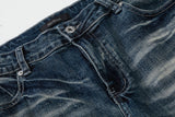 DAXUEN Flared blue denim jeans with distressed finish