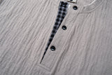 DAXUEN Layered oversized short-sleeve T-shirt with plaid detail