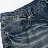 DAXUEN Flared blue denim jeans with distressed finish
