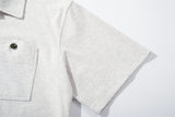 DAXUEN Short-sleeved polo shirt in light grey melange and black