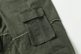 DAXUEN Wide-leg cargo pants with pockets and frayed seams