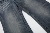 DAXUEN Flared blue denim jeans with distressed finish