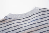 DAXUEN Loose-fitting striped Henley T-shirt