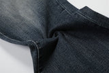 DAXUEN Flared blue denim jeans with distressed finish