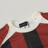 DAXUEN Oversized short-sleeved t-shirt with stripes and embroidery