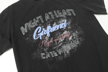 DAXUEN Distressed graphic t-shirt with bold text print