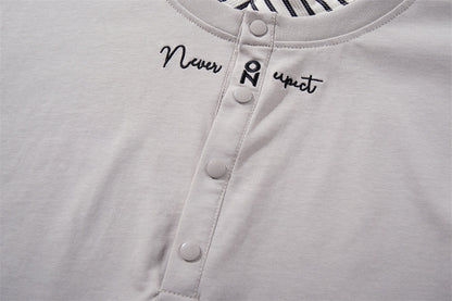 DAXUEN Oversized short-sleeved T-shirt with layered neckline design