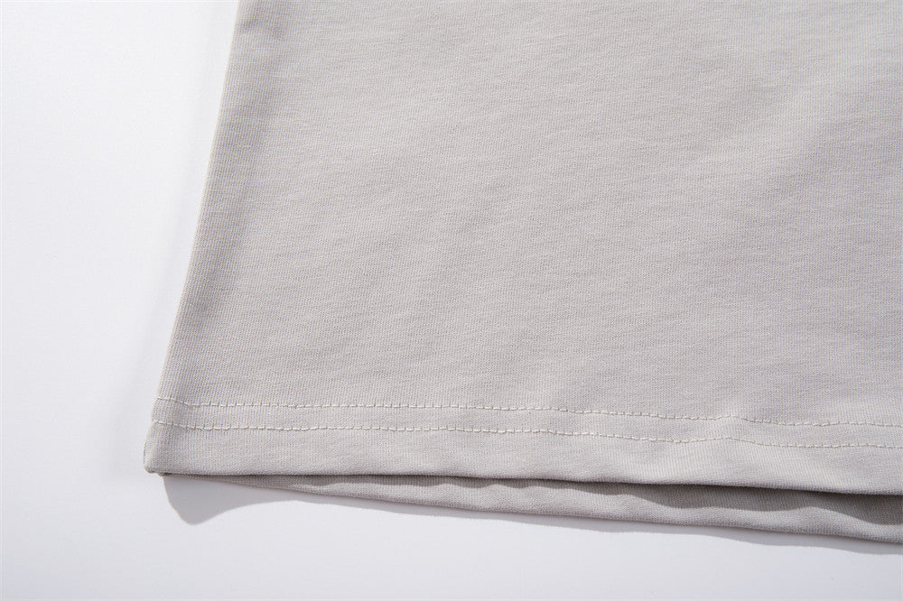 DAXUEN Oversized short-sleeved T-shirt with layered neckline design