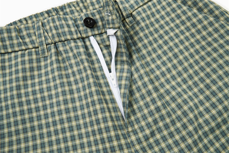 DAXUEN Unisex wide-leg cropped plaid pants