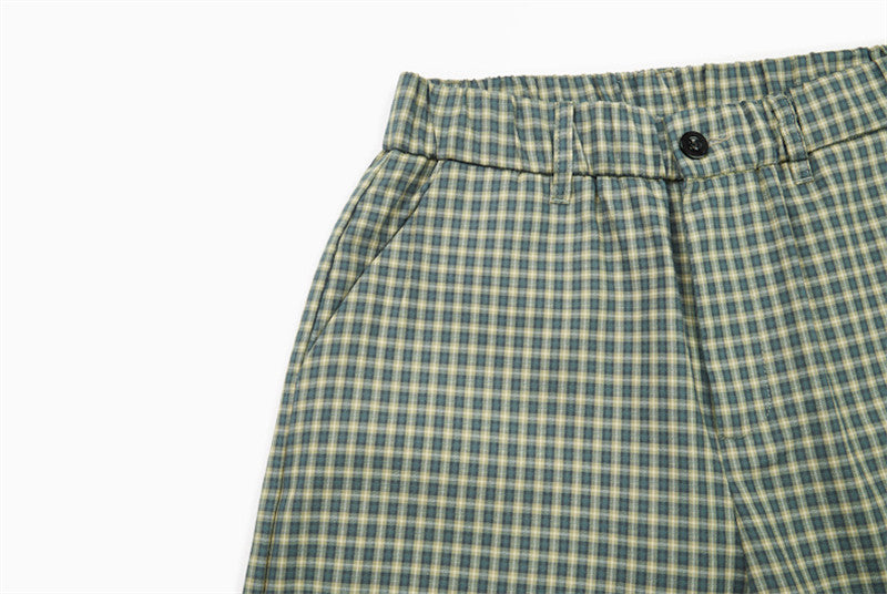 DAXUEN Unisex wide-leg cropped plaid pants