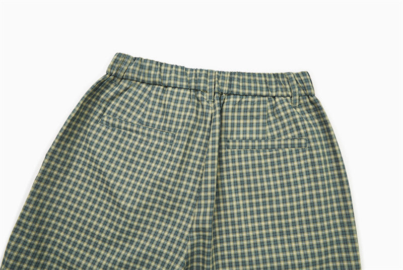 DAXUEN Unisex wide-leg cropped plaid pants