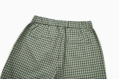 DAXUEN Unisex wide-leg cropped plaid pants