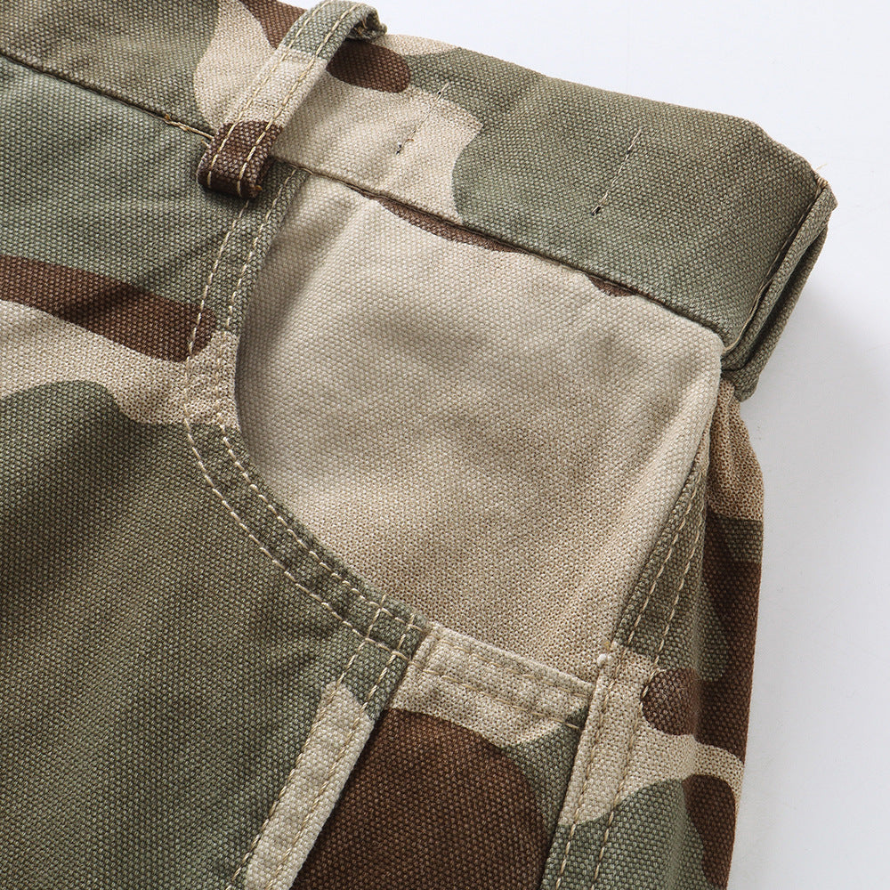 DAXUEN Wide-leg camouflage pants with textured fabric