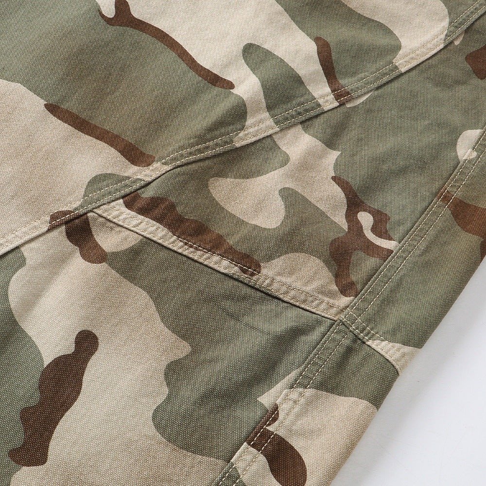 DAXUEN Wide-leg camouflage pants with textured fabric