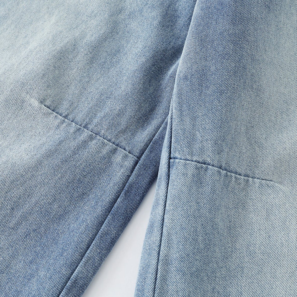 DAXUEN Light to medium blue denim wide-leg jeans