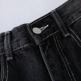 DAXUEN Faded wide-leg denim trousers with contrasting stitching