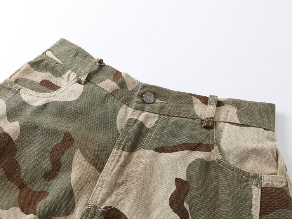 DAXUEN Wide-leg camouflage pants with textured fabric