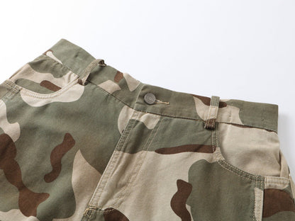 DAXUEN Wide-leg camouflage pants with textured fabric