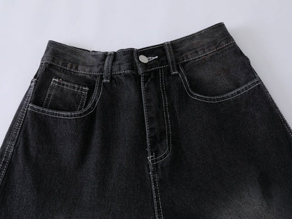 DAXUEN Faded wide-leg denim trousers with contrasting stitching